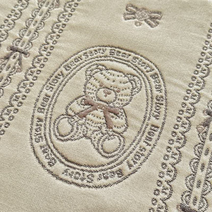 Bear Floral Stripe Cotton Muslin Quilt - image 6