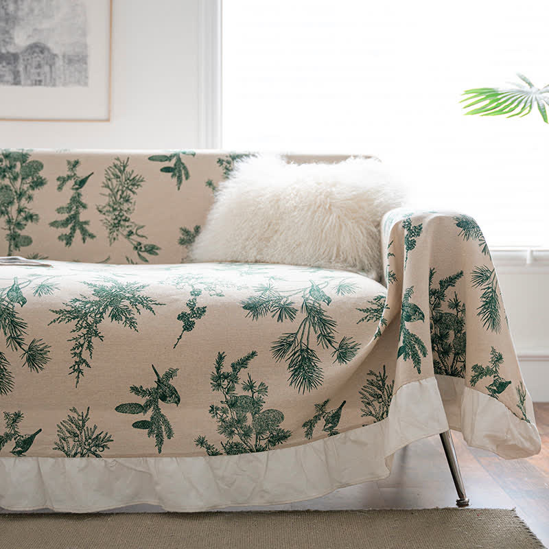 Green Pine Ruffled Sofa Throw Blanket - image 3