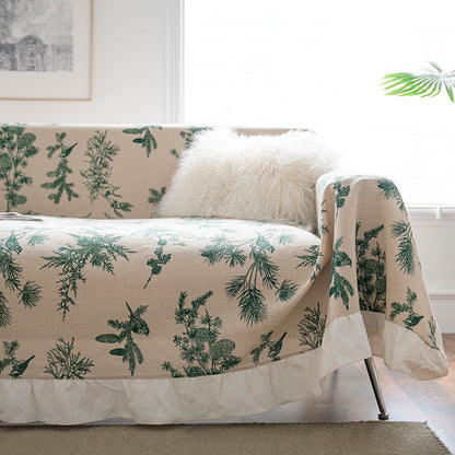 Green Pine Ruffled Sofa Throw Blanket - image 3