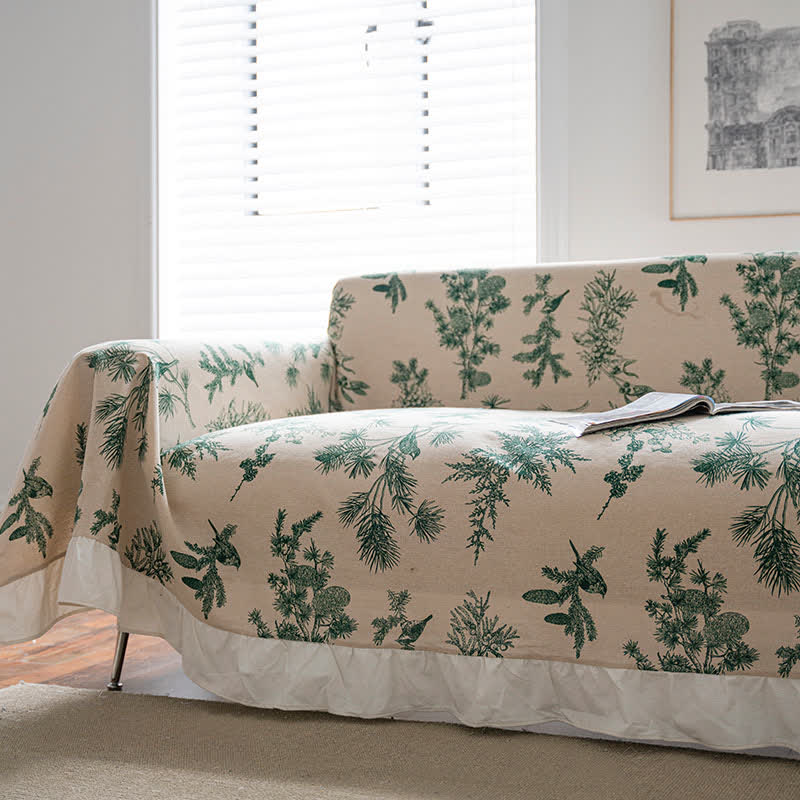 Green Pine Ruffled Sofa Throw Blanket - image 4