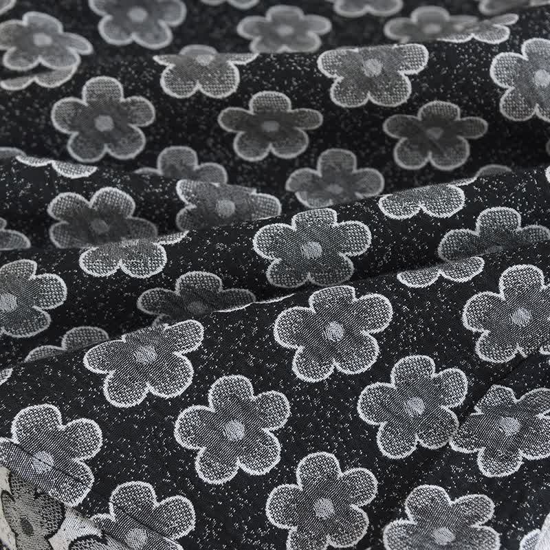 Black Floral Jacquard Natural Cotton Nightwear - image 11