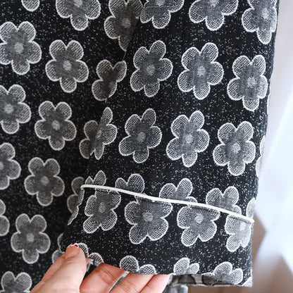 Black Floral Jacquard Natural Cotton Nightwear - image 5