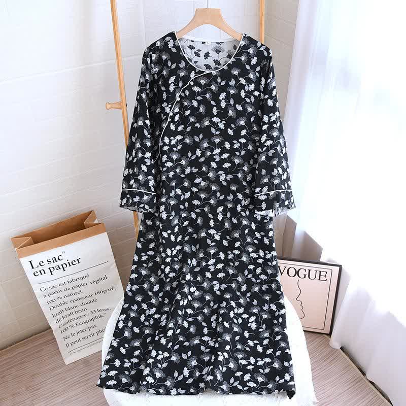 Silk Tree Flower Natural Cotton Nightwear - Nightgown - XL - image 1