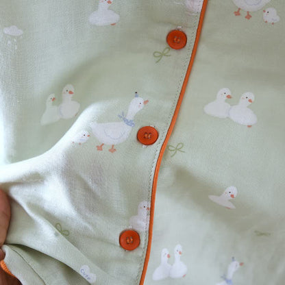 Cartoon Duck Cotton Gauze Loungewear Set - image 3