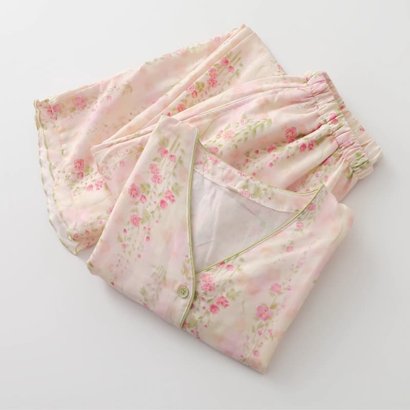 Pink Rose Cotton Gauze Loungewear Set - image 2