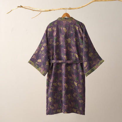 Ginkgo Biloba Cotton Gauze Kimono Robe - image 3