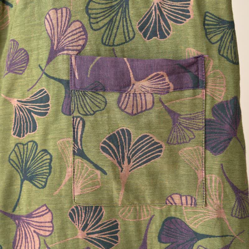 Ginkgo Biloba Cotton Gauze Kimono Robe - image 46