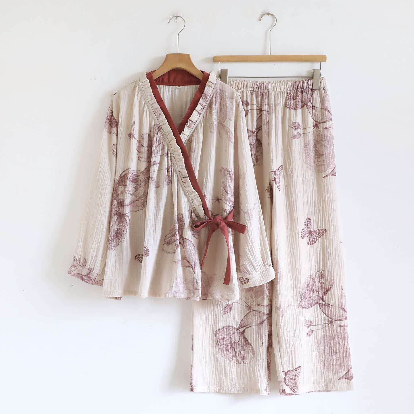 Butterfly Hanfu Inspired Cotton Loungewear Set - XL - image 0