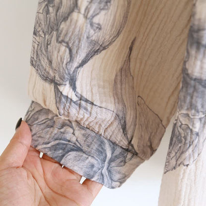 Oriental Butterfly Floral Cotton Loungewear Set - image 9