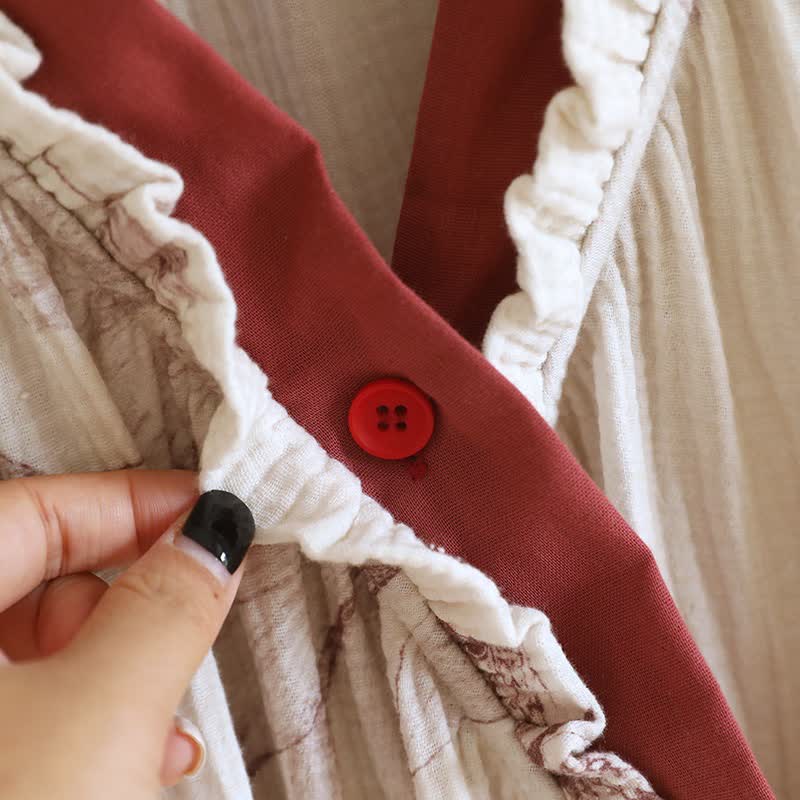 Butterfly Hanfu Inspired Cotton Gauze Nightdress - image 5