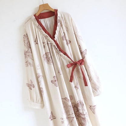 Butterfly Hanfu Inspired Cotton Gauze Nightdress - image 2