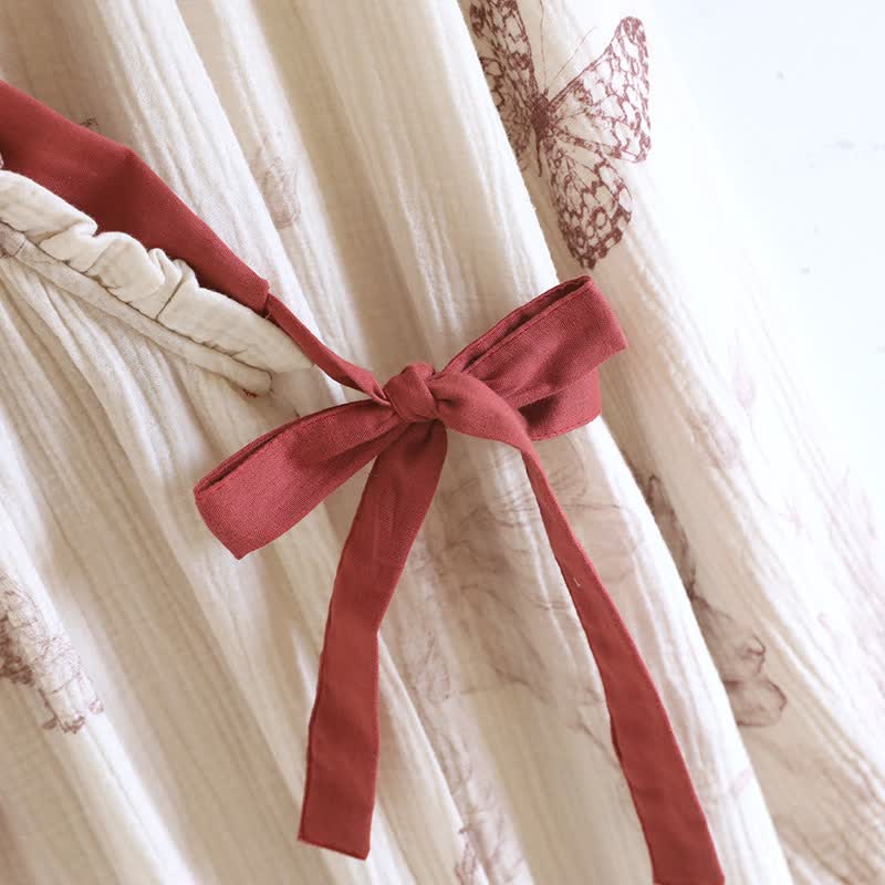 Butterfly Hanfu Inspired Cotton Gauze Nightdress - image 6