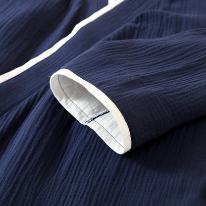 Unisex Minimalist Cotton Gauze Kimono Bathrobe - image 5