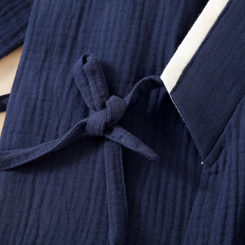 Unisex Minimalist Cotton Gauze Kimono Bathrobe - image 6