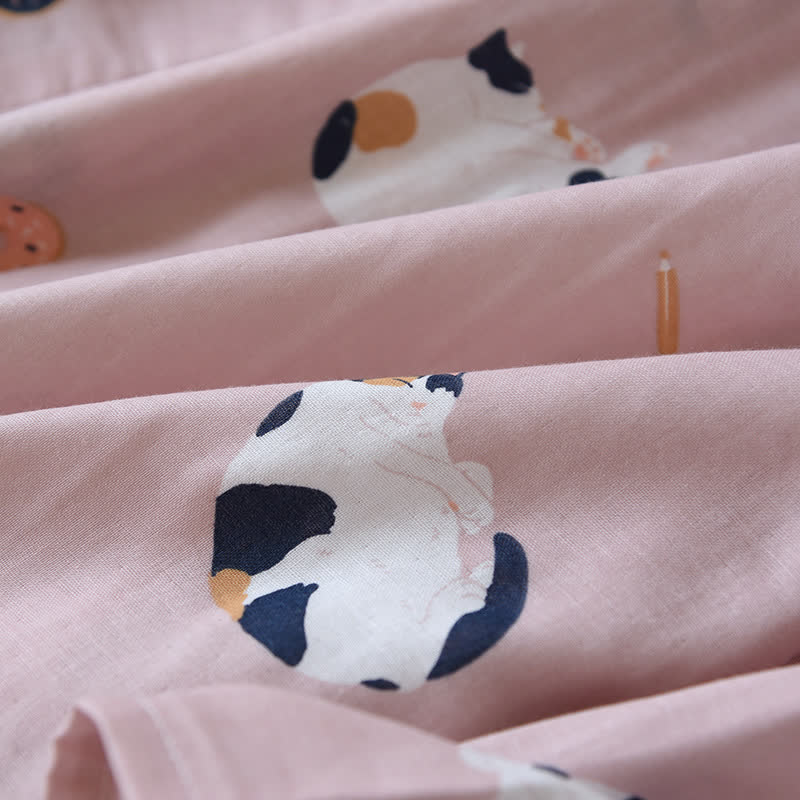 Matching Cat Cotton Gauze Kimono Bathrobe - image 12