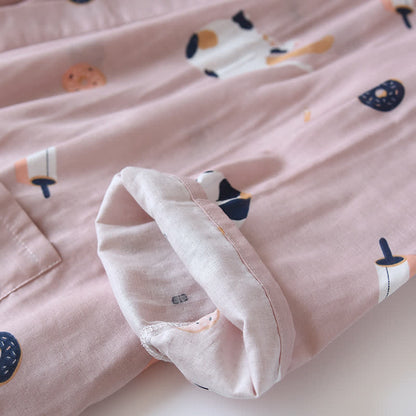 Matching Cat Cotton Gauze Kimono Bathrobe - image 11