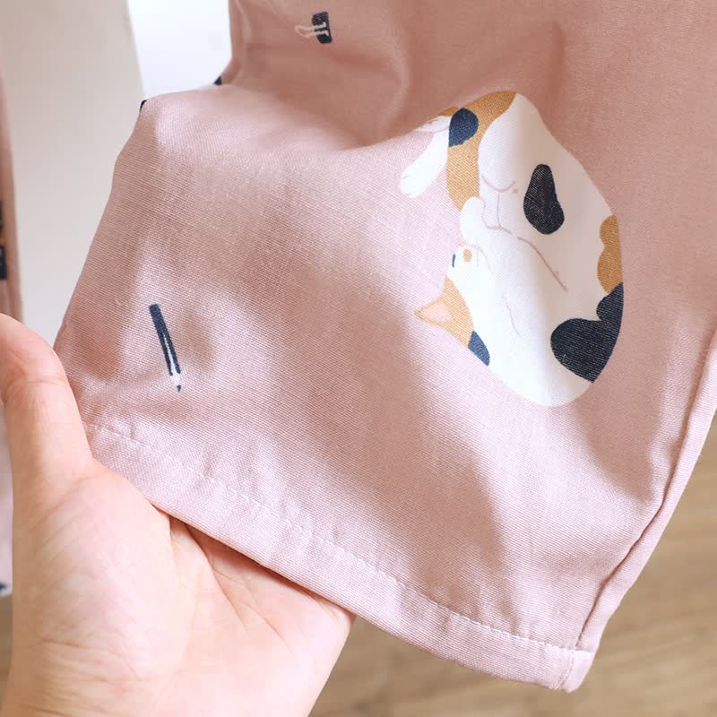 Matching Cartoon Cat Cotton Loungewear Set - image 10