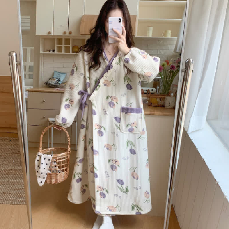 Tulip Inspired Ruffled Nightdress with Pocket - XXL - image 3