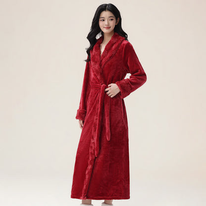 Minimalist Solid Flannel Plush Robe - image 1