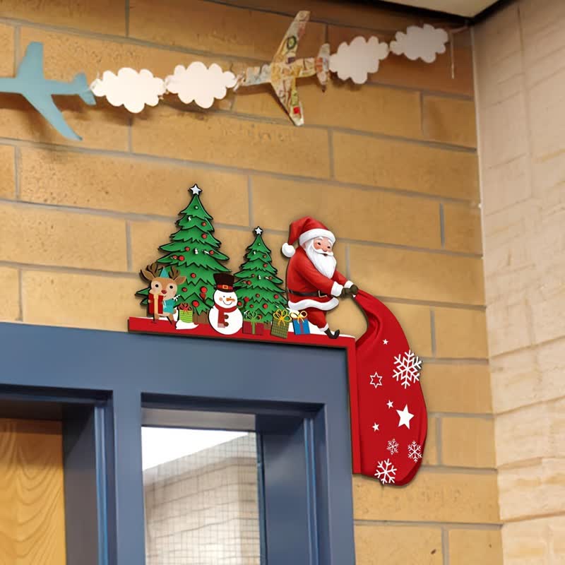 Santa Christmas Tree Door Corner Decoration - image 2