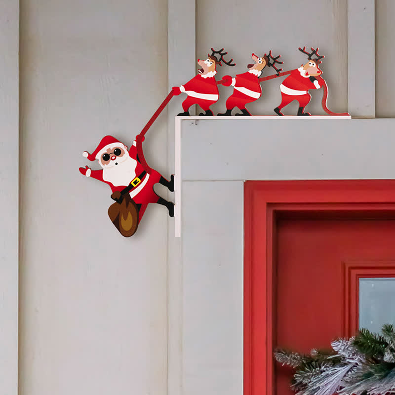 Halloween Santa & Reindeer Door Corner Decoration - image 2
