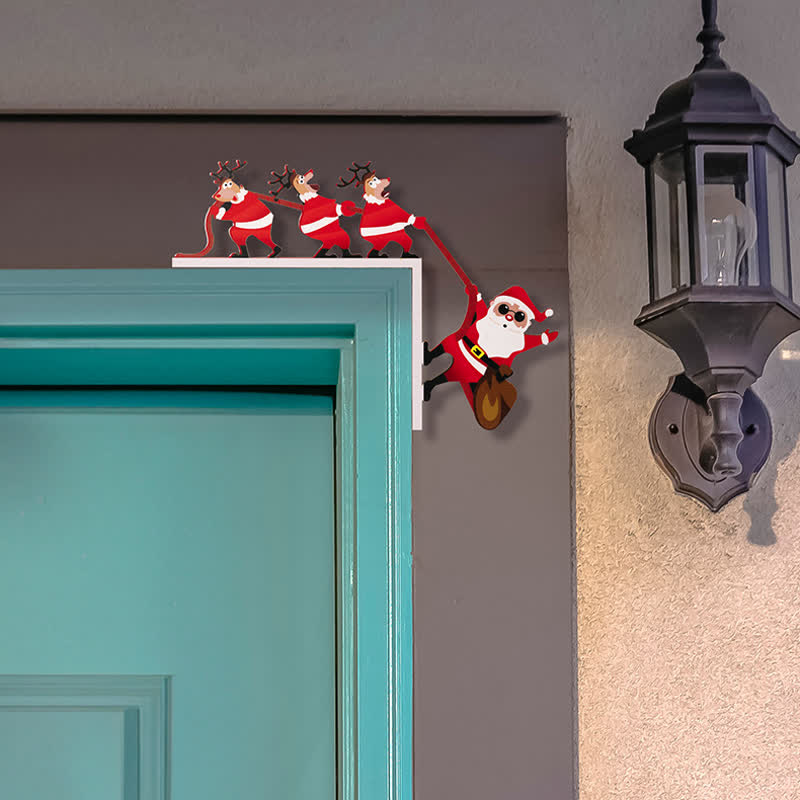 Halloween Santa & Reindeer Door Corner Decoration - image 6