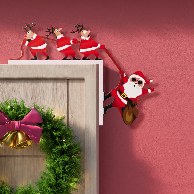 Halloween Santa & Reindeer Door Corner Decoration - Right - 4PCS - image 4