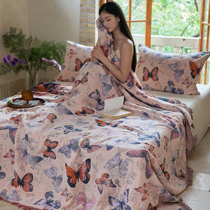 Ownkoti Elegant Butterfly Tassel Cotton Blanket - image 3