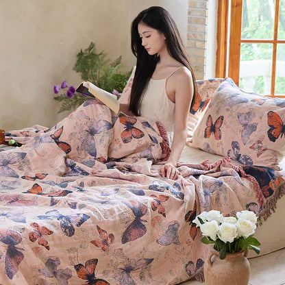 Ownkoti Elegant Butterfly Tassel Cotton Blanket - image 4