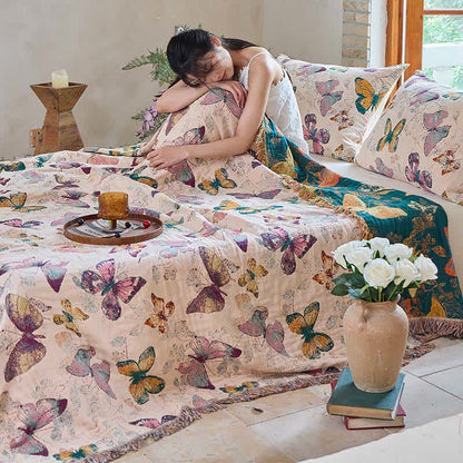 Ownkoti Elegant Butterfly Tassel Cotton Blanket - image 14