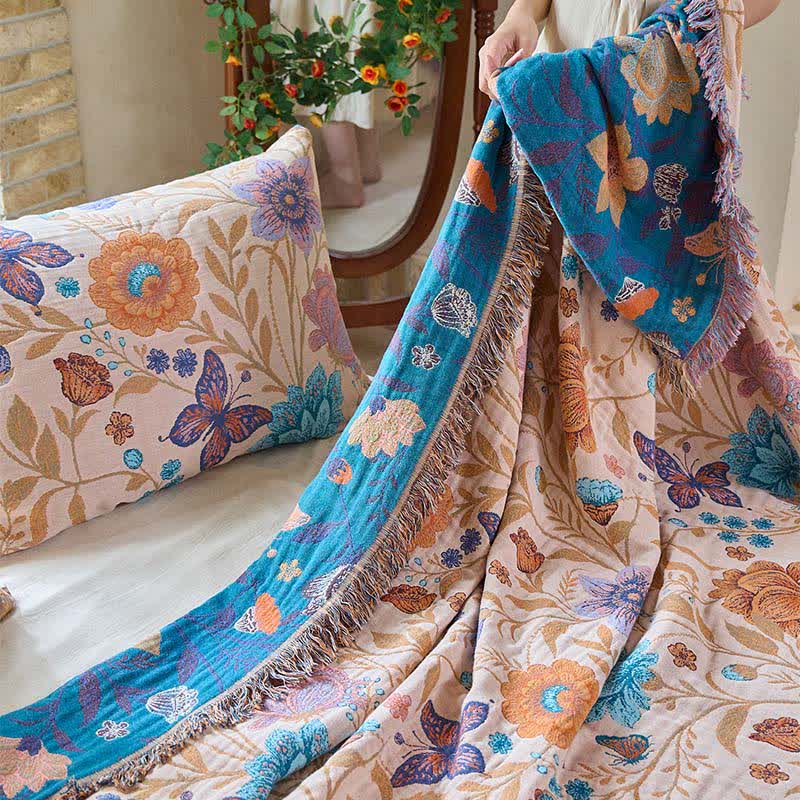 Ownkoti Pastoral Butterfly Cotton Tassel Blanket - image 6
