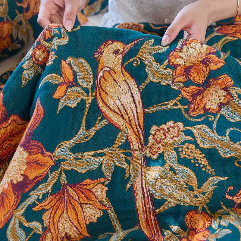 Luxurious Floral Cotton Tassel Quilt - image 10