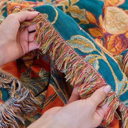 Luxurious Floral Cotton Tassel Quilt - image 11