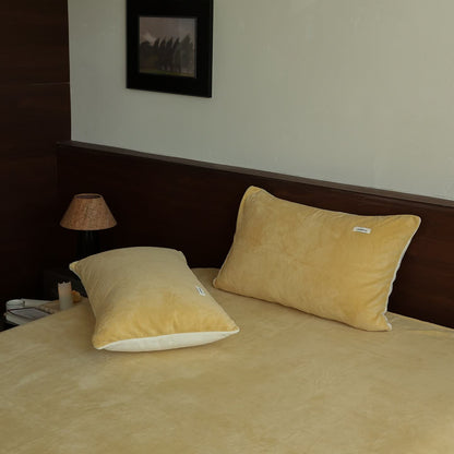 Ownkoti Solid Color Warm Fluffy Coverlet - Yellow - 2PCS Pillowcases - 19" x 29" - image 19