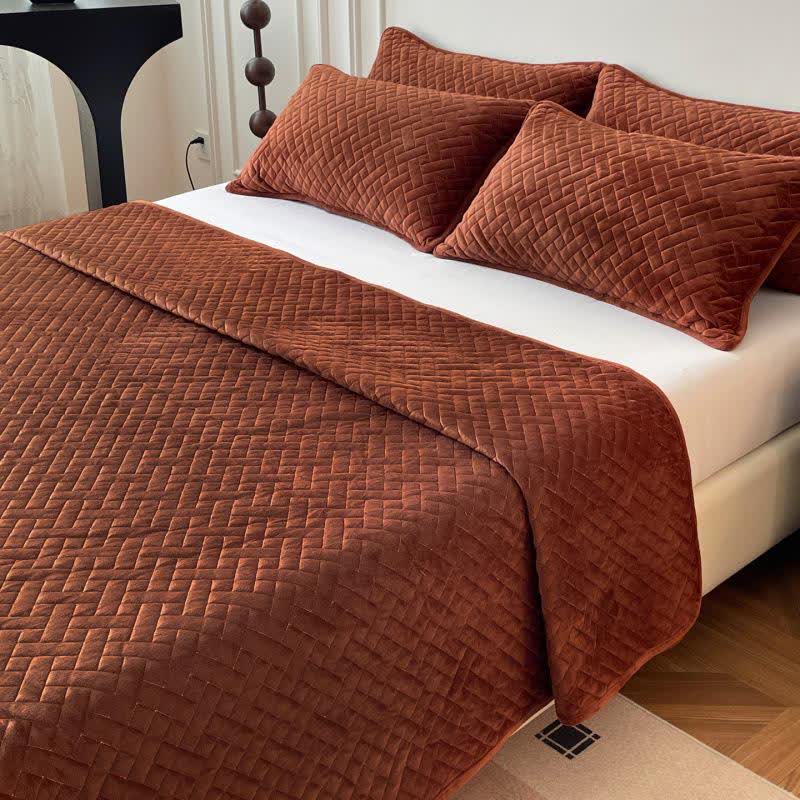 Ownkoti Solid Color Grid Quilted Coverlet - image 19