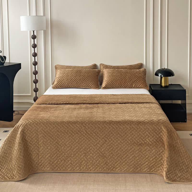 Ownkoti Solid Color Grid Quilted Coverlet - image 15