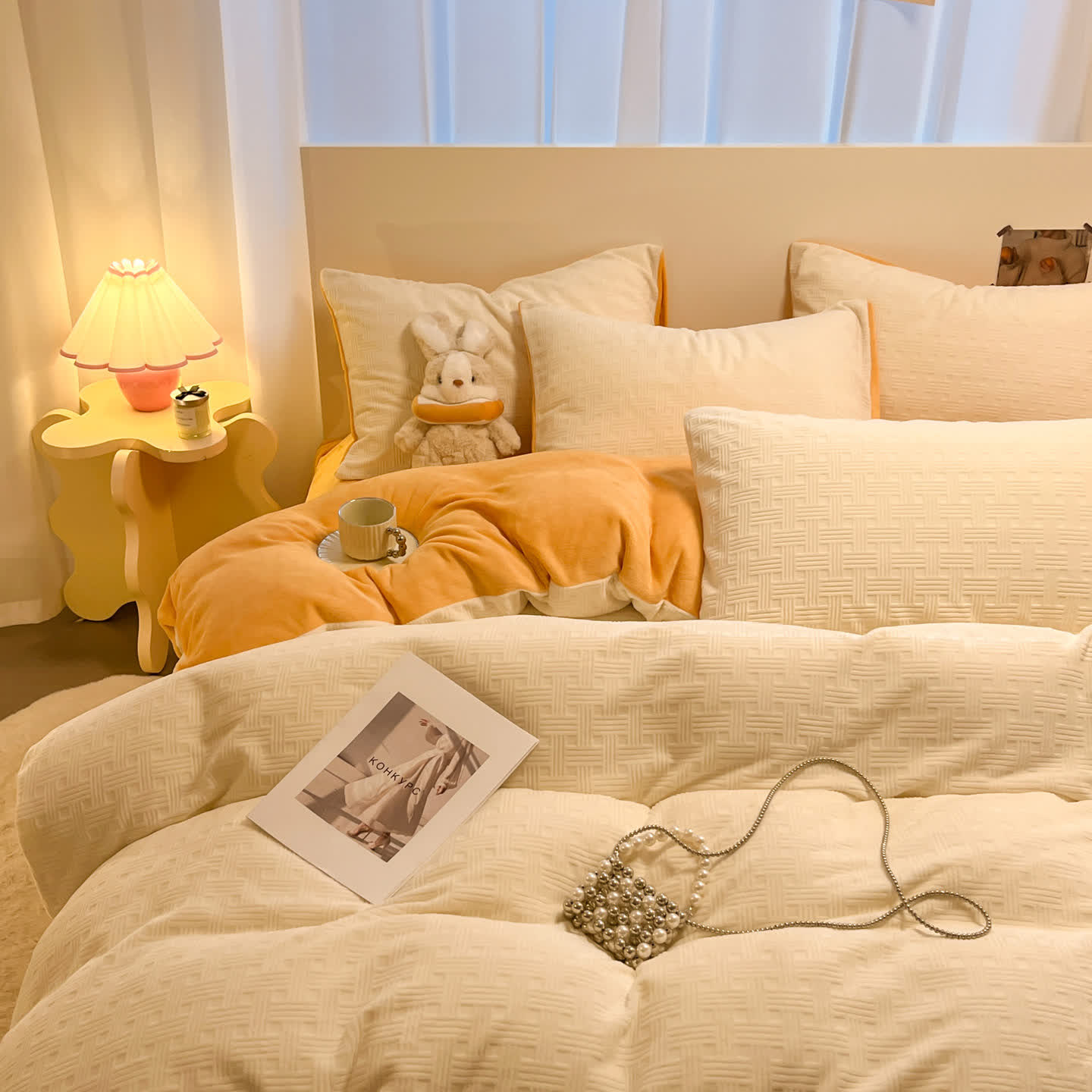 Ownkoti Plaid Textured Plush Bedding Set(4PCS) - image 7