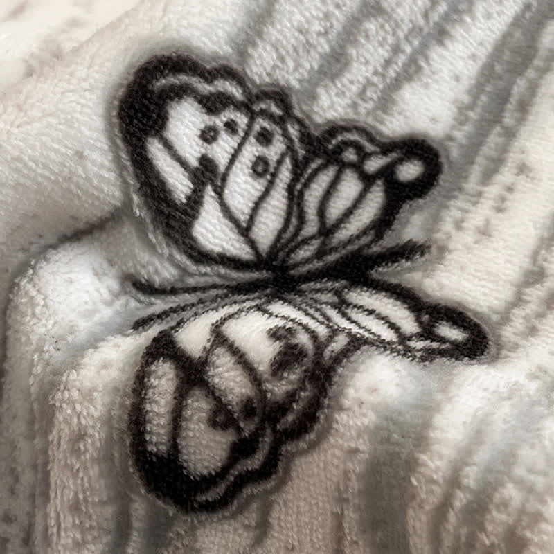 Ownkoti Butterfly Ruffled Plush Bedding Set(4PCS) - image 6