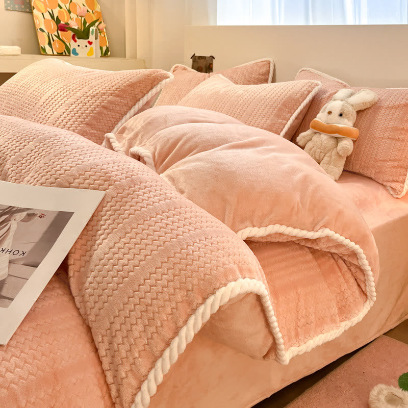 Luxury Fleece Winter Bedding Set (4PCS) - Pink - Bedding Set(4PCS) - King - image 32