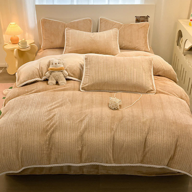 Luxury Fleece Winter Bedding Set (4PCS) - Coffee - Bedding Set(4PCS) - King - image 26