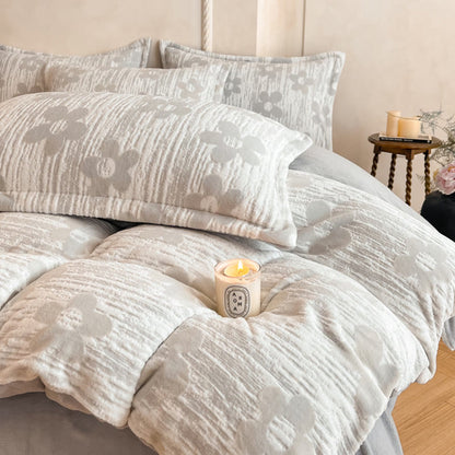 Cozy Thick Embossed Fleece Bedding Set (4PCS)  - image 2