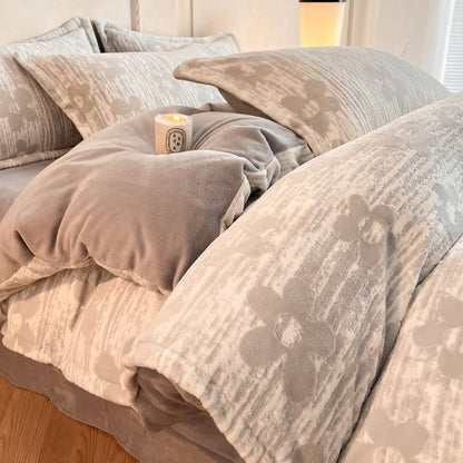 Cozy Thick Embossed Fleece Bedding Set (4PCS)  - image 1