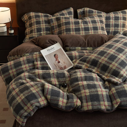 Classic Plaid Cozy Thick Bedding Set (4PCS) - image 8