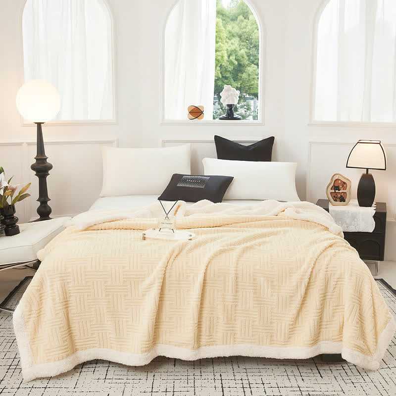 Plaid Jacquard Plush Throw Blanket - image 14