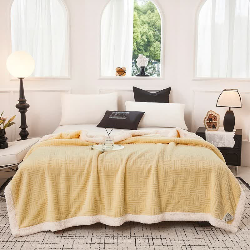 Plaid Jacquard Plush Throw Blanket - image 9