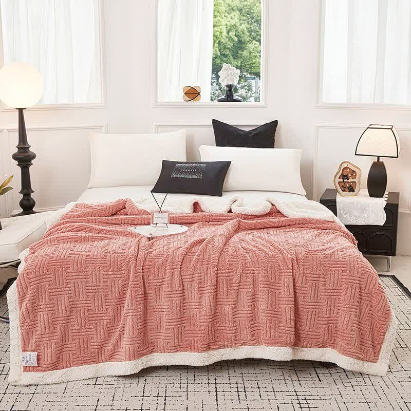 Plaid Jacquard Plush Throw Blanket - image 5