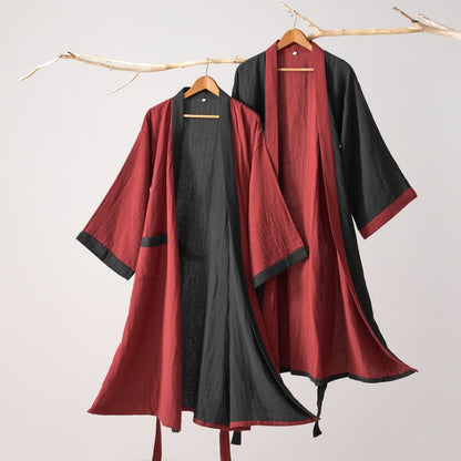 Ownkoti Minimalist Solid Cotton Gauze Kimono Robe - image 1