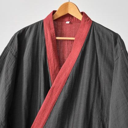 Ownkoti Minimalist Solid Cotton Gauze Kimono Robe - image 4