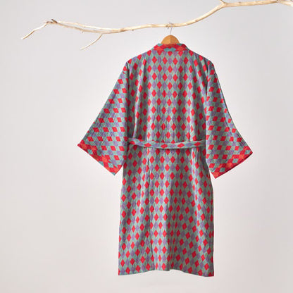 Ownkoti Classic Diamond Cotton Gauze Kimono Robe - image 12