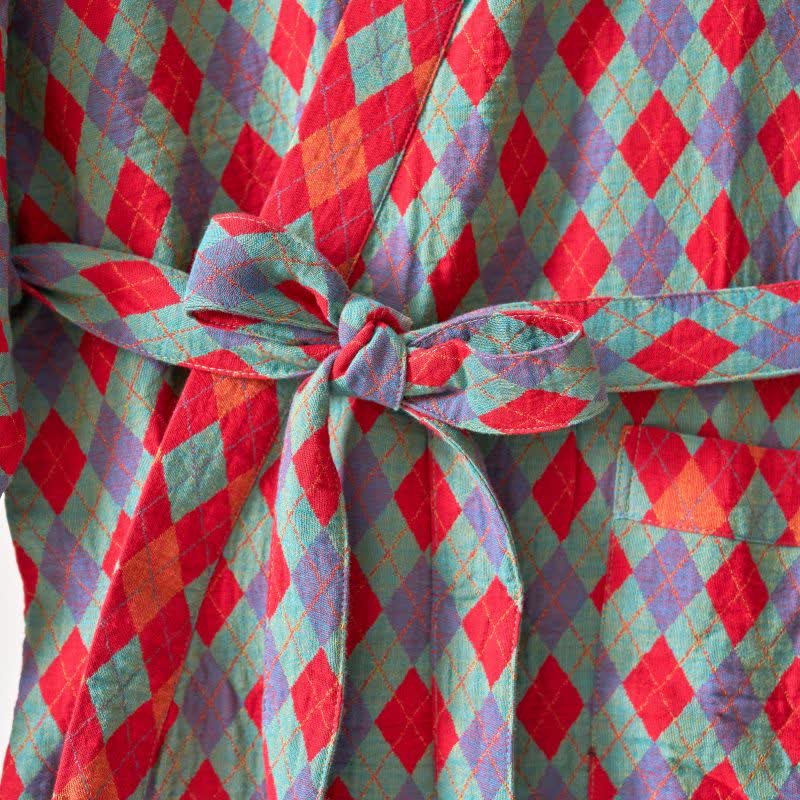 Ownkoti Classic Diamond Cotton Gauze Kimono Robe - image 14